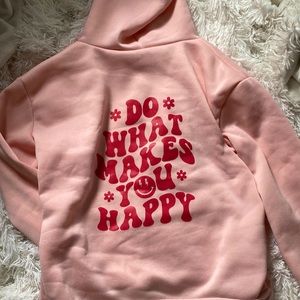 PINK PREPPY SHEIN SWEATSHIRT HOODIE DO WHAT MAKES YOU HAPPY